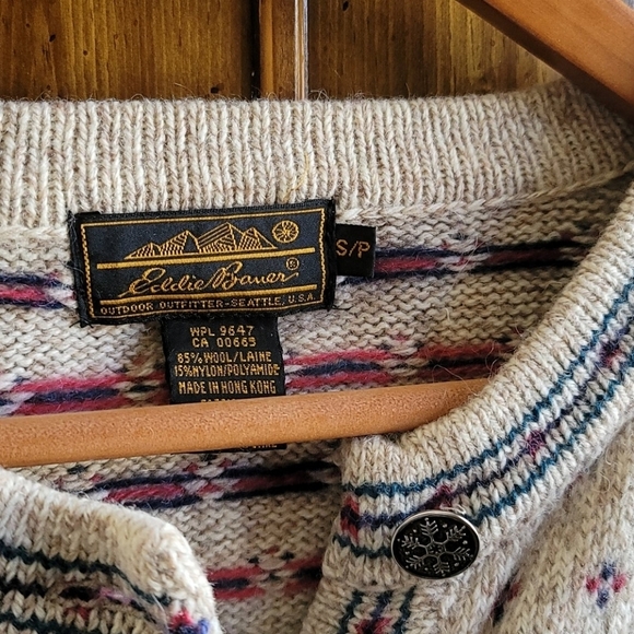 Vintage EDDIE BAUER Wool Cardigan Sweater S/P - Picture 2 of 6